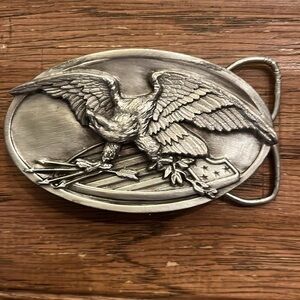 Bergamot Brass Works 1983 Vintage American Fighting Eagle Belt Buckle